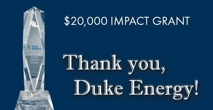 Gaston County Schools receives $20,000 grant from Duke Energy